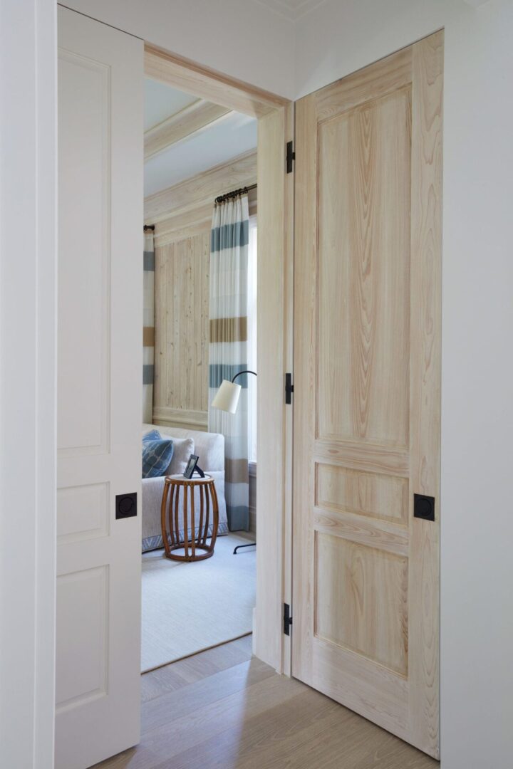 A view of the door way from inside a bedroom.